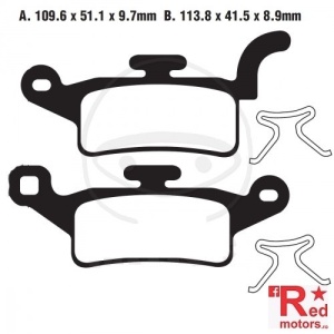 Placute frana fata SCOOTER EBC 109.6x51.1x9.7/113.8x41.5x8.9 pentru Yamaha HW 125 Xenter, YW 125 BWS