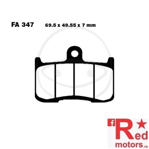 Placute frana fata SINTERED HH EBC ALTN 69.5x49.55x7 FA347 pentru Indian Chief 1800, Kawasaki Z 800, Suzuki GSX 1300, Triumph Daytona 675, Victory Cross Roads 1800