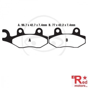 Placute frana fata SINTERED MX-S EBC RACING MX 96.7x42.7x7.4/77x42.2x7.4 pentru Aeon Crossland 400, CAN-AM Commander 800, CFMOTO CForce 550, Husqvarna WR 250, Kawasaki KX 250 G