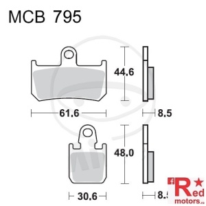 Placute frana fata SINTERED SV TRW ALTN 61.6x44.6x8.5/30.6x48x8.5 MCB795 pentru Yamaha MT-01 1700, V-Max 1700, YZF-R1 1000