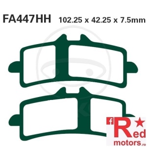 Placute frana fata sinterizate 102.25x42.25x7.5 EBC FA447 pentru Aprilia RSV4 1000, Bimota DB7 1100, Ducati 1098 1098, Diavel 1200, Kawasaki Ninja H2 1000, KTM RC8 1190