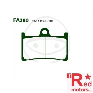 Placute frana fata sinterizate 50.4x69x8.7 EBC FA380 pentru Yamaha FZ1 1000