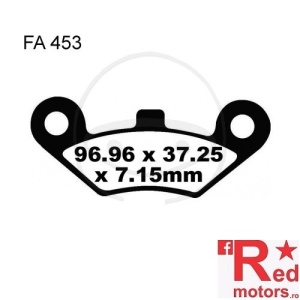 Placute frana fata STD EBC 96.96x37.25x7.15 FA453 pentru AJS Crazy 50, CFMOTO CF 500, CForce 625, CForce 800, Goes G E-SSV, Linhai ATV 310