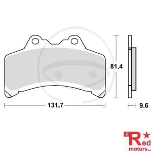 Placute frana fata STD TRW ALTN 131.7x81.4x9.6 pentru Yamaha GTS 1000