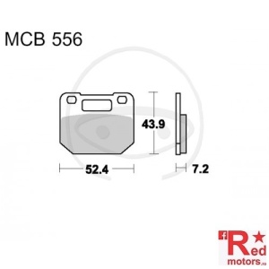 Placute frana fata STD TRW ALTN 52.4x43.9x7.2 MCB556 pentru Suzuki RG 80, RG 125