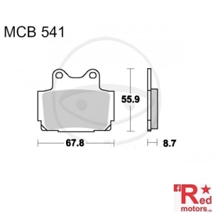 Placute frana fata STD TRW ALTN 67.8x55.9x8.7 MCB541 pentru Yamaha FZR 400, FZS 600, RD 350, TZR 250, XJ 600