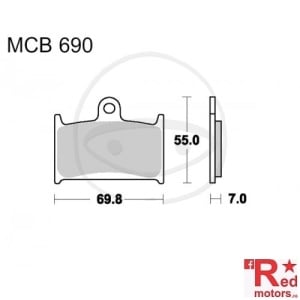 Placute frana fata STD TRW ALTN 69.8x55x7 MCB690 pentru Suzuki GSF 1200, RF 900