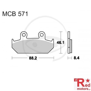 Placute frana fata STD TRW ALTN 88.2x46.1x8.4 MCB571 pentru Honda CBR 1000, GL 1500, NX 650, VFR 750, VT 600