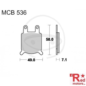 Placute frana fata STD TRW LUCAS 49x58x7.1 MCB536