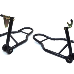 Set front + rear paddock stand MOTION STUFF STS3200+STS3210 with V support