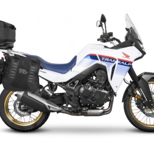 Set of SHAD TERRA TR40 adventure saddlebags and SHAD TERRA rear bag TR50, including mounting kit SHAD HONDA TRANSALP 750