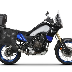 Complete set of SHAD TERRA TR40 adventure saddlebags and SHAD TERRA BLACK aluminium 55L topcase, including mounting kit SHAD YAMAHA Tenere 700 XTZ690