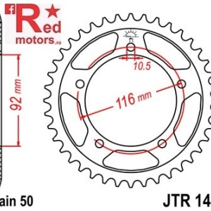 Foaie/pinion spate JTR1493.41 530 cu 41 de dinti pentru Kawasaki ZZR 1400