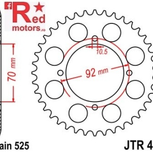 Foaie/pinion spate JTR474.48 525 cu 48 de dinti