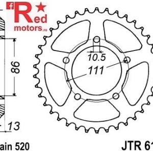 Foaie/pinion spate JTR611.43 520 cu 43 de dinti