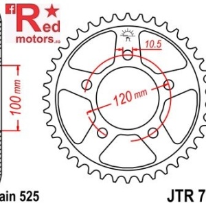 Foaie/pinion spate JTR702.46 525 cu 46 de dinti pentru Aprilia Caponord 1200, 750, Dorsoduro 1200