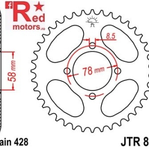 Foaie/pinion spate JTR810.43 428 cu 43 de dinti pentru Generic Code 125, Worx 125, Hyosung GV 125 Aquila, RT 125 D Karion Citytrail