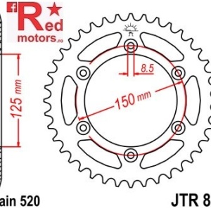 Foaie/pinion spate JTR897.46 520 cu 46 de dinti pentru Husaberg FC 470, FC 600, FE 450
