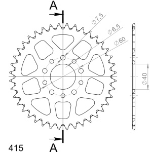 Foaie spate ALU SUPERSPROX RAL-451:40-ORG portocaliu 40T, 415 - Img 2