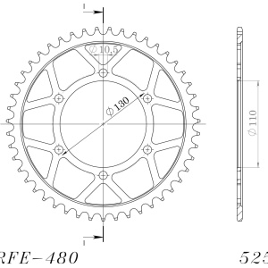 Foaie spate SUPERSPROX RFE-480:45-BLK Negru 45T, 525 - Img 2