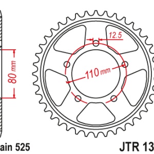 Kit de lant D.I.D Chain - Argintiu lant 525 VX, X-Ring, pinion fata JT, foaie spate JT pentru HONDA CRF 1000 L Africa Twin 2016-2020 - Img 5
