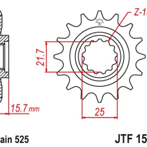 Kit de lant D.I.D Chain - Argintiu lant 525 ZVM-X, X-Ring, pinion fata JT, foaie spate SUPERSPROX pentru KAWASAKI ZZR 600 2005-2008 - Img 3