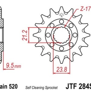 Kit de lant D.I.D Chain - Auriu lant 520 DZ, Non-sealed, pinion fata JT, foaie spate JT pentru HONDA CR 250 R 1992-1993 - Img 3