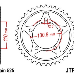 Kit de lant D.I.D Chain - Auriu lant 525 VX, X-Ring, pinion fata JT cauciucat, foaie spate JT pentru BMW S 1000 RR 2009-2011 - Img 5
