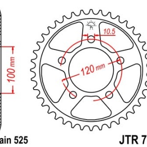 Kit de lant D.I.D Chain - Auriu lant 525 VX, X-Ring, pinion fata JT cauciucat, foaie spate JT pentru APRILIA SMV 750 Dorsoduro 2008-2013 - Img 5