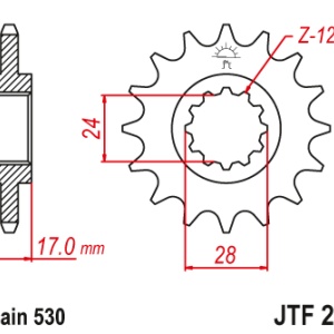 Kit de lant D.I.D Chain - Auriu lant 530 ZVM-X, X-Ring, pinion fata JT, foaie spate JT pentru HONDA CBR 600 F 1987-1990 - Img 3