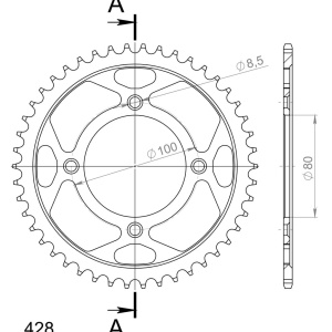 Kit de lant EK - Argintiu lant 428 SRO, O-ring, pinion fata SUPERSPROX, foaie spate SUPERSPROX pentru HONDA CRF 125 F 2014-2025 - Img 5