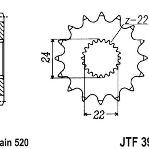Kit de lant EK - Argintiu lant 520 DEX, X-Ring, pinion fata JT, foaie spate JT pentru APRILIA RX 125 (<1993) 1990-1993 - Img 3