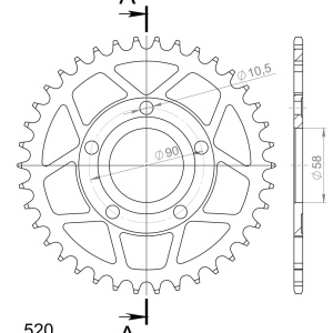 Kit de lant EK - Argintiu lant 520 DEX, X-Ring, pinion fata SUPERSPROX, foaie spate SUPERSPROX pentru HONDA NSR 125 (R) 1999-2002 - Img 5