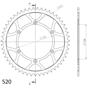 Kit de lant EK - Argintiu lant 520 DEX, X-Ring, pinion fata SUPERSPROX, foaie spate SUPERSPROX pentru SUZUKI RM-Z 250 2004-2006 - Img 4