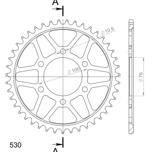Kit de lant EK - Argintiu lant 530 SRO, O-ring, pinion fata JT, foaie spate SUPERSPROX pentru SUZUKI GSX ES/EF 750 1983-1986 - Img 5