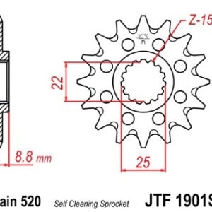 Kit de lant EK - Auriu lant 520 RRSM, Non-sealed, pinion fata JT, foaie spate JT pentru HUSQVARNA FX 350 2020-2022 - Img 3