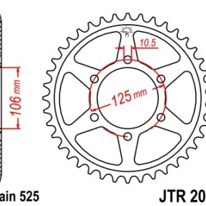 Kit de lant EK - Auriu lant 525 MVXZ, X-Ring, pinion fata JT, foaie spate JT pentru TRIUMPH Street Triple 765 / R / RS 2017-2022 - Img 5