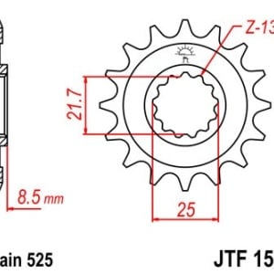 Kit de lant EK - Auriu lant 525 ZVX, X-Ring, pinion fata JT cauciucat, foaie spate SUPERSPROX STEALTH pentru KAWASAKI Z 900 RS / RS SE 2023-2024 - Img 3