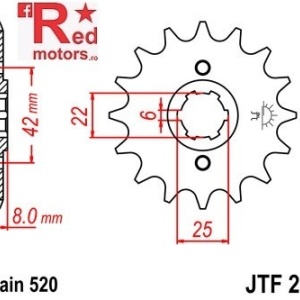 Kit lant DID GOLD X-Ring PRO-STREET 520 VX pentru Honda XR250 RC,RD 1982-1983 - Img 2