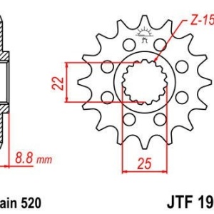 Kit lant DID GOLD X-Ring PRO-STREET 520 VX pentru Polaris 450 Outlaw S 2008-2010 - Img 2