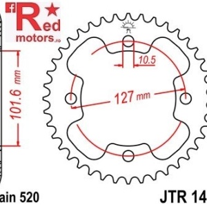 Kit lant DID GOLD X-Ring PRO-STREET 520 VX pentru Polaris 500 Predator E 2x4 2003-2004 - Img 3