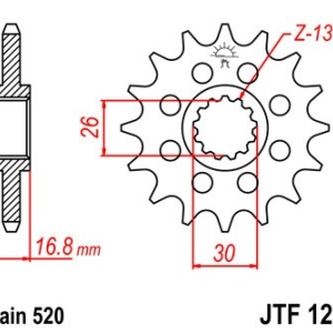 Pinion fata JT JTF 1269-14 14T, 520 - Img 2