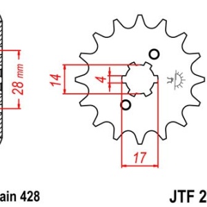 Pinion fata JT JTF 277-13 13T, 428 - Img 2