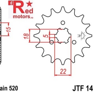 Pinion fata JTF 1445 cu 14 dinti