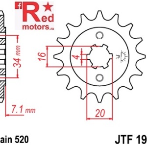 Pinion fata JTF 1903 cu 13 dinti