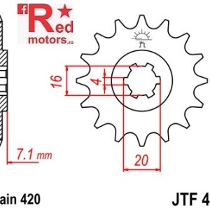 Pinion fata JTF 413 cu 14 dinti