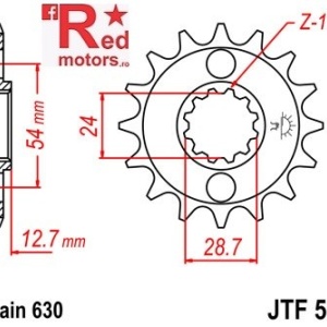 Pinion fata JTF 522 cu 16 dinti