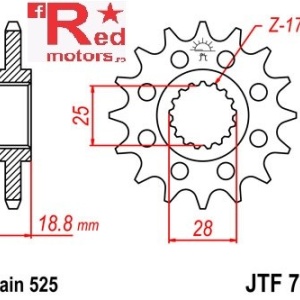 Pinion fata JTF 704 cu 17 dinti