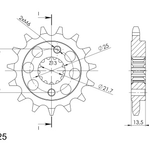 Pinion fata SUPERSPROX CST-296:15 15T, 525 - Img 2