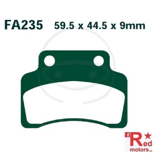 Placute frana fata SCOOTER EBC ALTN 59.5x44.5x9 FA235 pentru AJS Digita 50 4T, Spin 50 GE, Beeline Veloce 25, CPI Aragon 25, Ecobike BT49QT-12C1 50, Generic Race 50